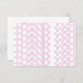 Dank u roze krant Afdrukmedia invoegen Bedankkaart (Voorkant / Achterkant)