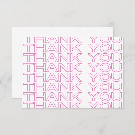 Dank u roze krant Afdrukmedia invoegen Bedankkaart (Voorkant / Achterkant)