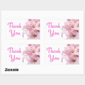 Dank u Roze Lily Bloemen Groet Sticker Label (Vel)