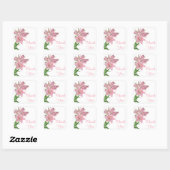 Dank u Roze Lily Bloemen Sticker / zeehond (Vel)