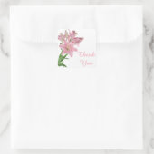 Dank u Roze Lily Bloemen Sticker / zeehond (Tas)