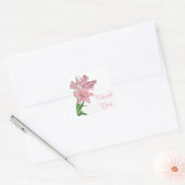 Dank u Roze Lily Bloemen Sticker / zeehond (Envelop)