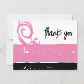 Dank u Roze Moderne Stijlvolle Custom Flat Kaart (Voorkant)