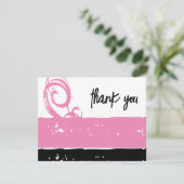 Dank u Roze Moderne Stijlvolle Custom Flat Kaart (Staand voorkant)