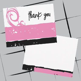 Dank u Roze Moderne Stijlvolle Custom Flat Kaart