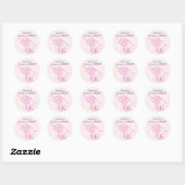Dank u Roze Olifant Baby shower Ronde Sticker (Vel)