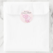 Dank u Roze Olifant Baby shower Ronde Sticker (Tas)