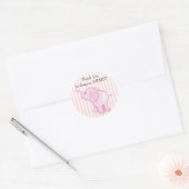 Dank u Roze Olifant Baby shower Ronde Sticker (Envelop)