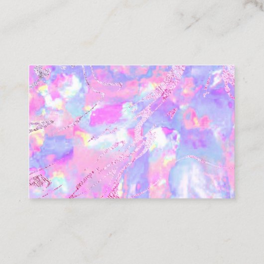 Dank u roze paarse opaal visitekaartje (Achterkant)