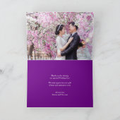 Dank u roze pansy waterverf foto bruiloft bedankkaart (Binnen)