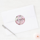 Dank u roze pony Floral Ronde Sticker (Envelop)