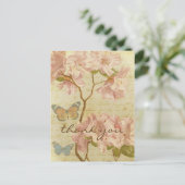 Dank u  Roze Rhododendron Elegant Floral Briefkaart (Staand voorkant)