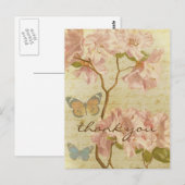 Dank u  Roze Rhododendron Elegant Floral Briefkaart (Voorkant / Achterkant)
