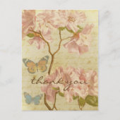 Dank u Roze Rhododendron Elegant Floral Briefkaart (Voorkant)