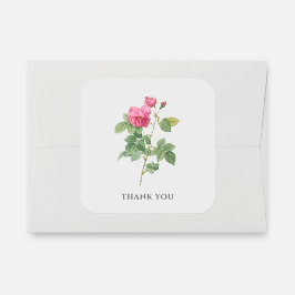 Dank u  Roze Rose Botanical Vierkante Sticker