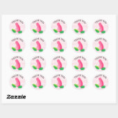 Dank u roze Rosebud Stickers (Vel)
