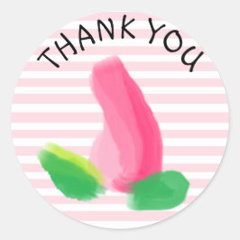 Dank u roze Rosebud Stickers