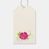 Dank u roze roze illustratie cadeaulabel (Achterkant)