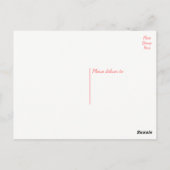 Dank u roze rozenbloem zwarte bloem briefkaart (Achterkant)