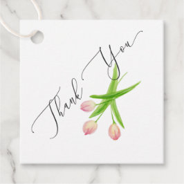 Dank U Roze Tulp Trouwcadeautag Bedankjes Labels