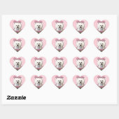 Dank u - Roze Tulpen - Bichon Frise Hart Sticker (Vel)