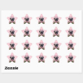 Dank u - Roze Tulpen - Pug Ster Sticker (Vel)