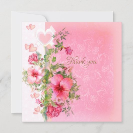 Dank u roze vintage (Voorkant)