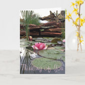 Dank u roze waterlilies Fotografie Kaart (Gele Bloem)