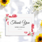 Dank u Roze Wit Bruiloft Bloemen Magnolia Briefkaart