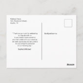 Dank u Roze Wit Bruiloft Bloemen Magnolia Briefkaart (Achterkant)