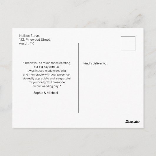 Dank u Roze Wit Bruiloft Bloemen Magnolia Briefkaart (Achterkant)