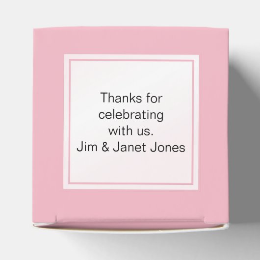 Dank u Roze/Wit /White Streepjespatroon Bedankdoosjes (Bovenkant)