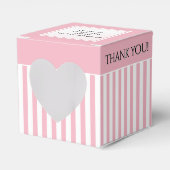 Dank u Roze/Wit /White Streepjespatroon Bedankdoosjes (Voorkant Zijde)