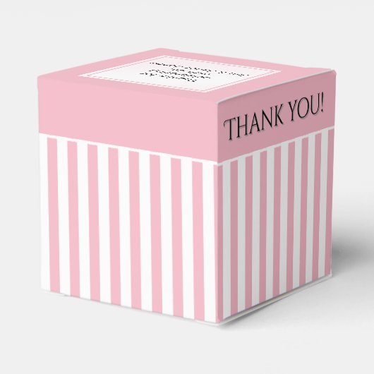 Dank u Roze/Wit /White Streepjespatroon Bedankdoosjes (Achterkant)