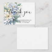 Dank u Rozenkrans Religieus Blauw Bloemen Visitekaartje (Voorkant / Achterkant)