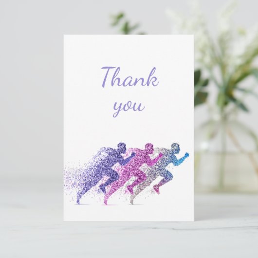 Dank u Runner die de vrijwilliger van de Marathon  Bedankkaart (Staand voorkant)