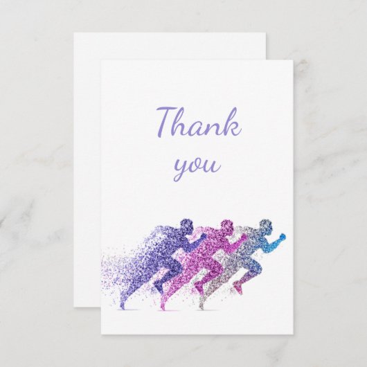 Dank u Runner die de vrijwilliger van de Marathon  Bedankkaart (Voorkant / Achterkant)