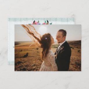 Dank u Rustieke Bloemen Koe Skull Boho fotokaart Bedankkaart