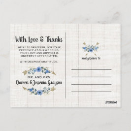 Dank u rustieke Boho pijlen & Bloemen foto Briefkaart
