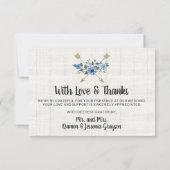 Dank u rustieke Boho pijlen & bloemenbruiloft Bedankkaart (Achterkant)