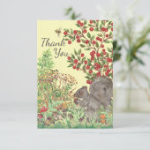 Dank u Rustieke Eekhoorn Natuur Bossen Geel Herfst Bedankkaart (Staand voorkant)