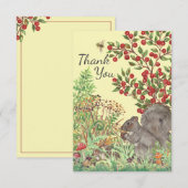 Dank u Rustieke Eekhoorn Natuur Bossen Geel Herfst Bedankkaart (Voorkant / Achterkant)