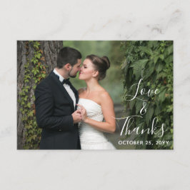 Dank u rustieke houten bruiloft aangepaste foto bedankkaart