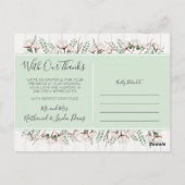 Dank u Rustieke Southern Cotton & Wood Passen getr Briefkaart (Achterkant)