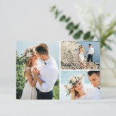 Dank u rustieke turquoise veer pijl foto bedankkaart (Staand voorkant)