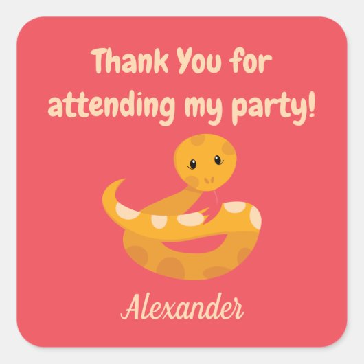 Dank u Safari Snake Vierkante Sticker (Voorkant)