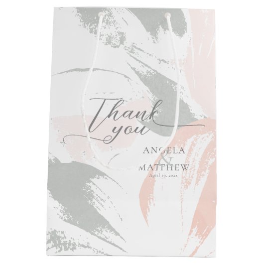 Dank u Sage Blush Waterverf Medium Cadeauzakje (Achterkant)