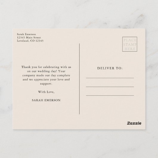 Dank u Sage Floral Briefkaart (Achterkant)