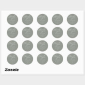 Dank u Sage Green Minimalist Wedding Ronde Sticker (Vel)