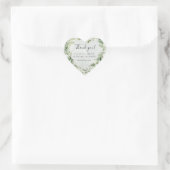 Dank u Sage Groen Foliage Hart Romantisch Hart Sticker (Tas)